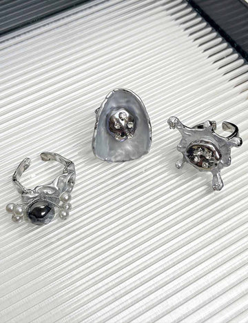 Cool Beaded Rhinestone Adjustable Open Ring DP25E750