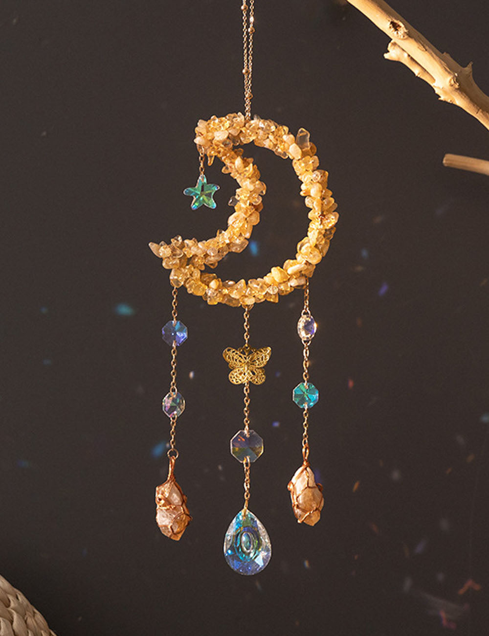 Handcrafted Moon Crystal Suncatcher - DippedShop Wholesale - #6435
