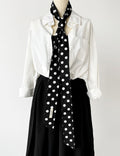Simple Polka Dots Color Block Thin Long Scarf MK2BLW6W6NSI80
