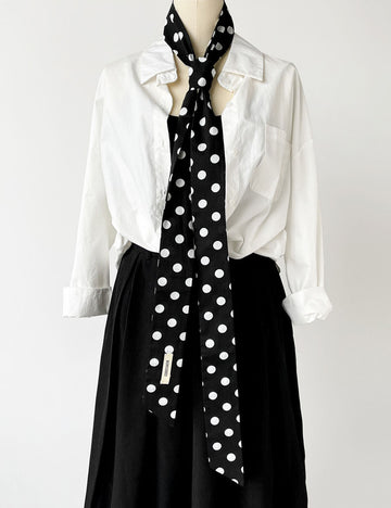 Simple Polka Dots Color Block Thin Long Scarf MK2BLW6W6NSI80