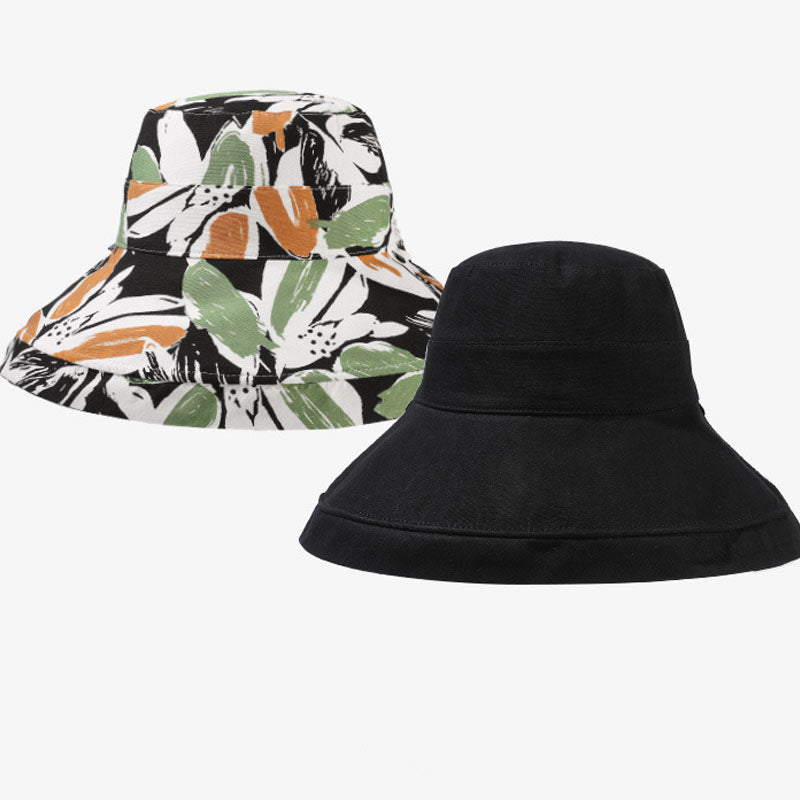 Casual Reversible Floral Print Wide Brim Bucket Hat 8BK6HAT163T