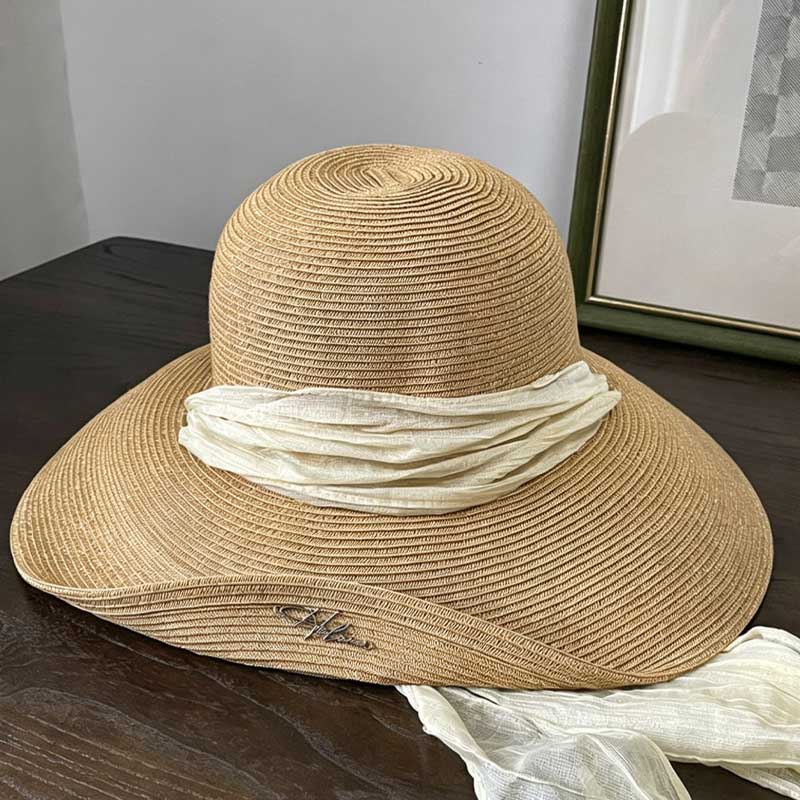 Elegant Wide Brim Straw Hat - DippedShop Wholesale - #3475