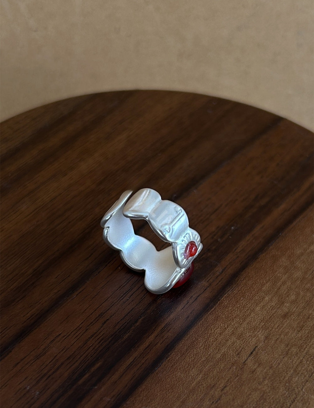Totem Ethnic-Style Red Agate Ring 8ZA6JRG134L