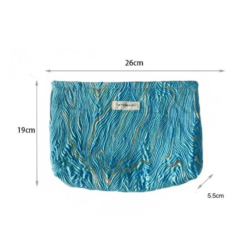 Minimalist Color Block Embossed Travel Makeup Bag MK2BW6W10BOB391