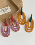 Multi-Layer Oval Dangle Earrings - DippedShop Wholesale - #2563