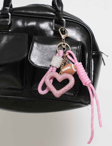 Rhinestone Love Rope Braided Bag Charm DP25F455