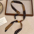 Retro Polka Dot Beaded Adjustable Scarf Necklace MK2BW6W6JNC234