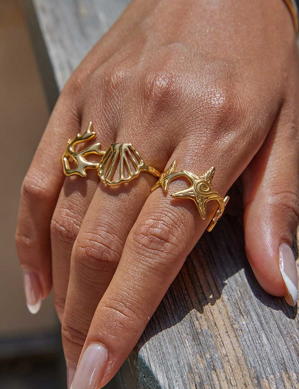 Ocean Style Geometric Gold Pla - DippedShop Wholesale - #5779