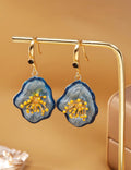 Retro Flower Enamel Dangle Earrings - DippedShop Wholesale - #8355