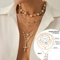 Layered Cross Pendant Necklace - DippedShop Wholesale - #0659