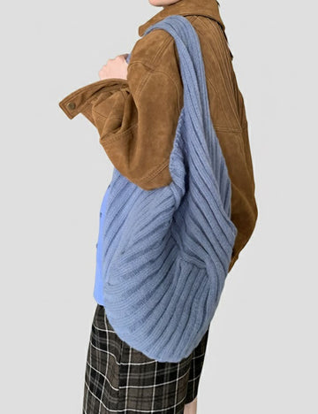 Chunky Knit Large Capacity Commuter Shoulder Bag DP25H579