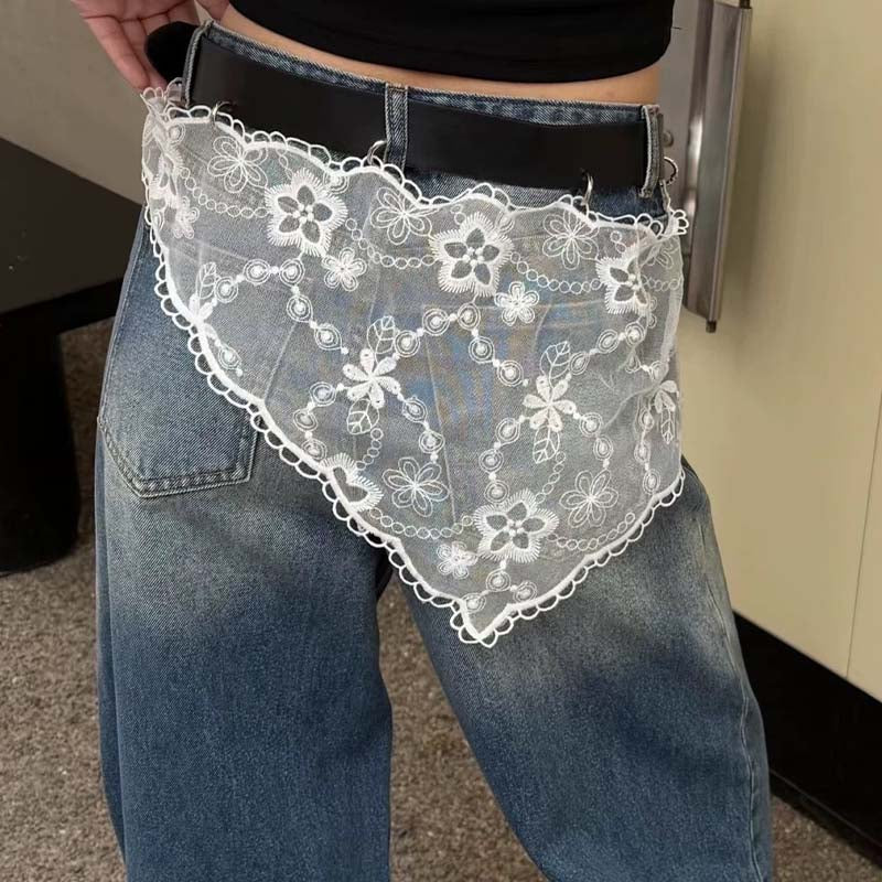 Elegant Lace Solid Color Triangle Hip Scarf MK2BW6W1SL01