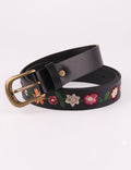Vintage Floral Embroidered Skinny Leather Belt MK2LEEP6W6JBT45