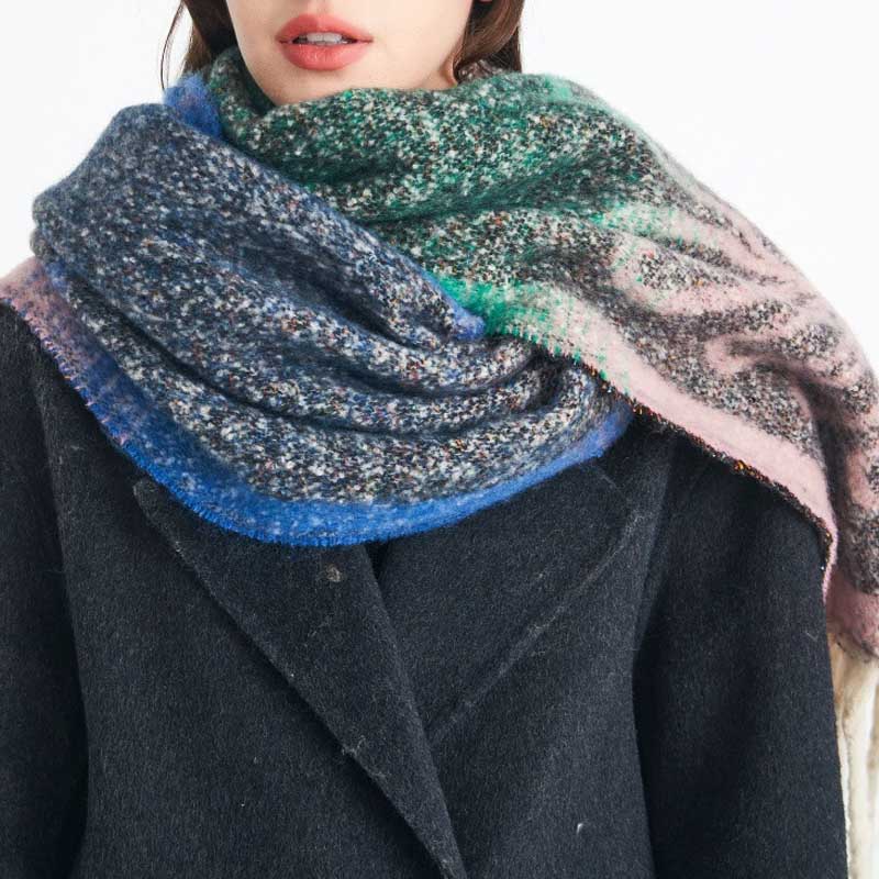 Winter Flower Print Long Shawl Warm Scarf DP25G581