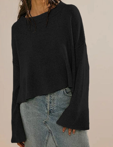 Solid Flared Sleeve Sweater - DippedShop Wholesale - #1971