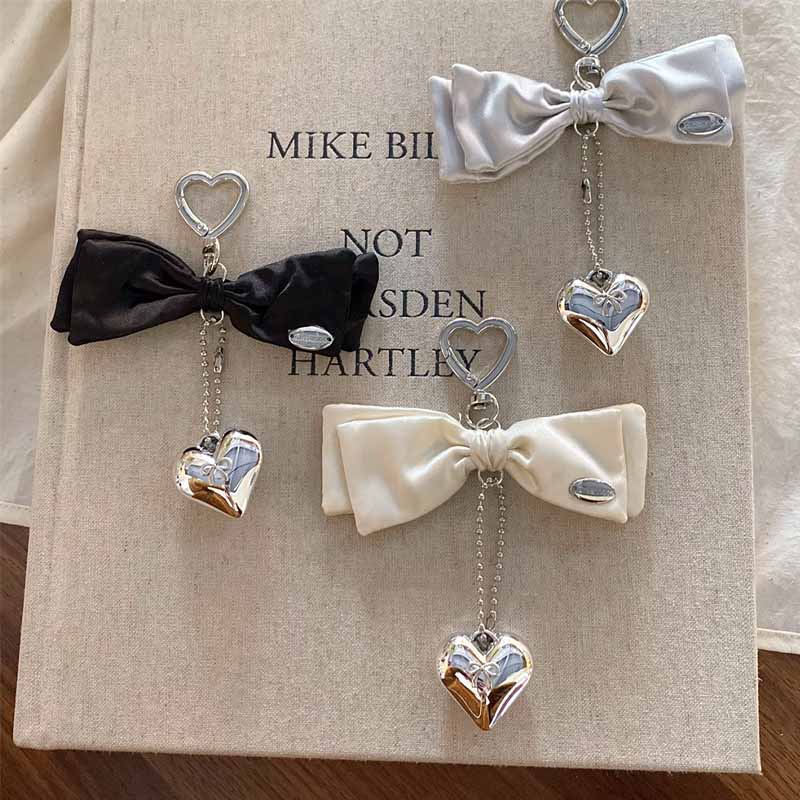 Elegant Stain Bow Knot Heart Chain Bag Charm DP25F595