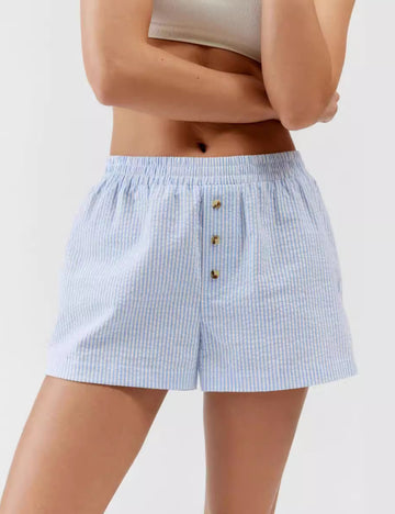 Striped Buttons Casual Loose Shorts DP25B637