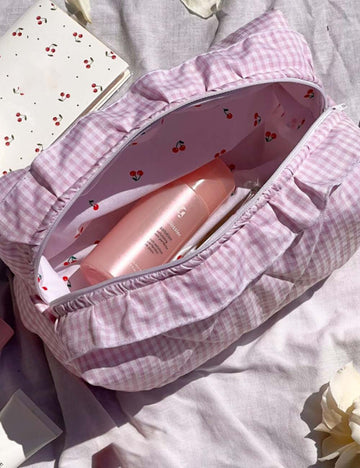 Plaid Color Block Makeup Bag - DippedShop Wholesale - #0755