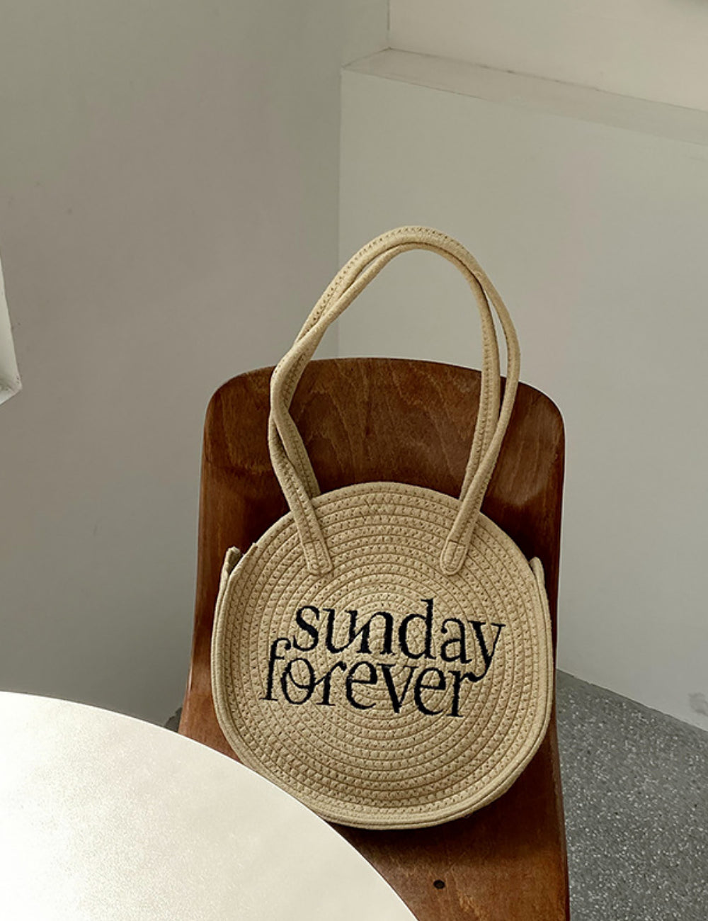 Simmple Round Letter Woven Bag DPWB19