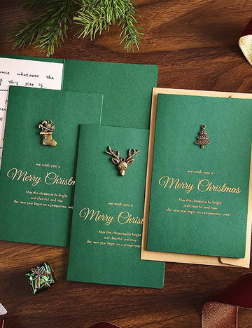 Gold Foil Merry Christmas Card With Envelope DP25H495