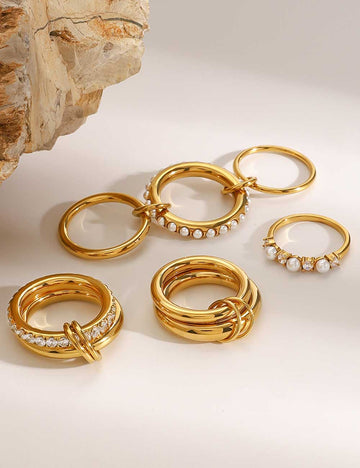 Pearl Zircon Layered Single Ring DP25F466