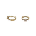 Gold Plated Rhinestone Hoop Earrings - DippedShop Wholesale - #1507