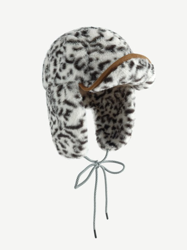 Leopard Print Plushed Warm Hat DPH1325