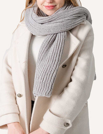 Trendy Warm Solid Color Knit Long Scarf DP25G574