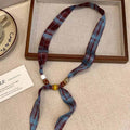 Retro Polka Dot Beaded Adjustable Scarf Necklace MK2BW6W6JNC234