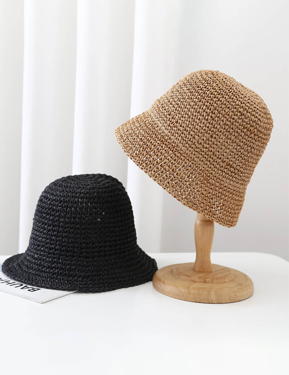 Minimalist Foldable Straw Hat - DippedShop Wholesale - #8371
