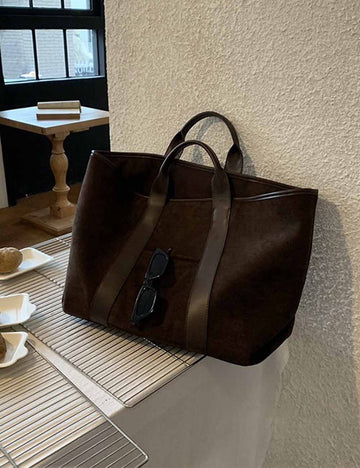 Simple Large Capacity Suede Tote Bag DP25G631