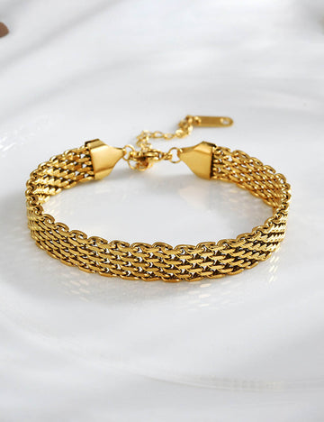 Trendy Gold Plated Mesh Chain - DippedShop Wholesale - #1875