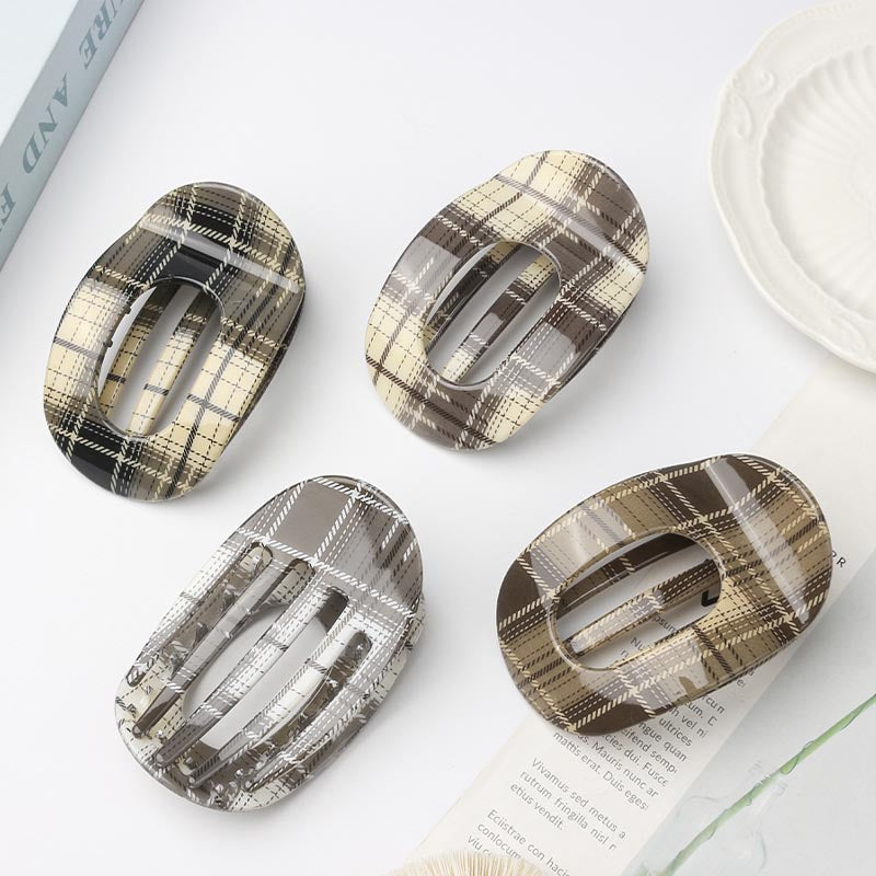 Color Block Plaid Hair Claw - DippedShop Wholesale - #4995