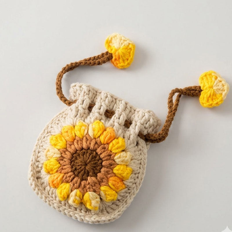Crochet Sunflower Coin Purse - DippedShop Wholesale - #1731
