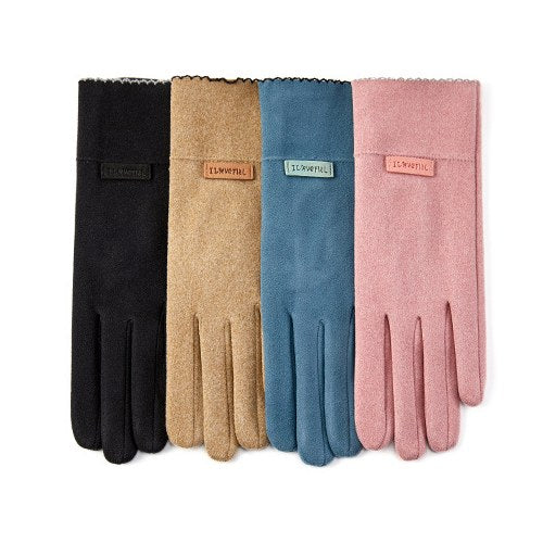 Solid Color Chamois Suede Windproof Gloves DPG2802