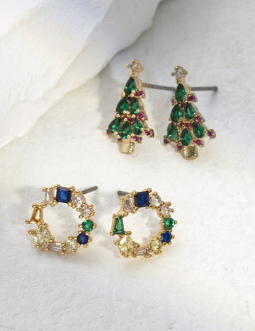 Christmas Simple Zircon Stud Earrings DPJE1904