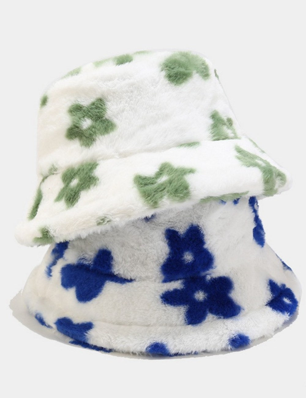 Floral Plattern Plush Winter Bucket Hats DPBH0322