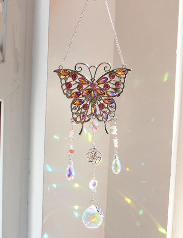 Rhinestone Butterfly Sun Catcher - DippedShop Wholesale - #7859