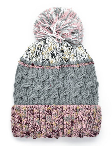 Cute Contrast Color Sweet Knit Pom Beanie DPKB0301