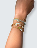 Zircon Flowers Charm Stainless - DippedShop Wholesale - #7843