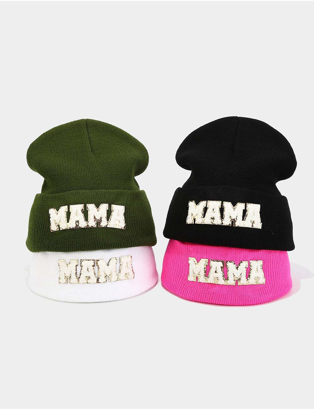 Simple Solid Color Letter Embroidery Knit Beanie DP25F633