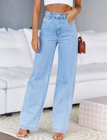 High Waist Denim Pant Straight Leg Jeans DPB3012