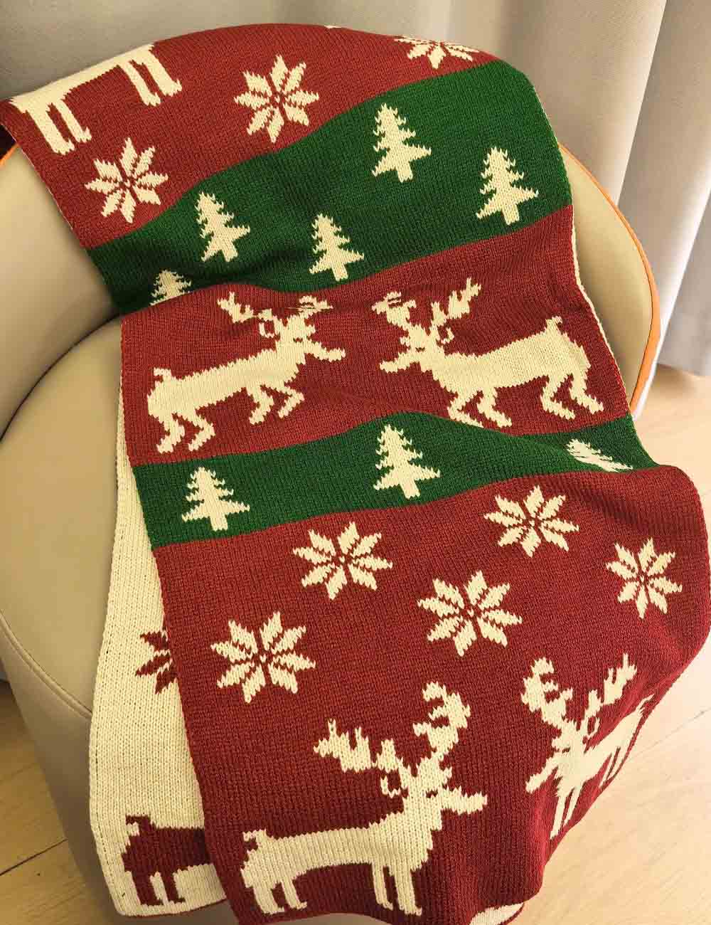 Winter Warm Shawl Christmas Theme Knit Scarf DP25H413