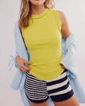 Ribbed Round Neck Tank - DippedShop Wholesale - #0723