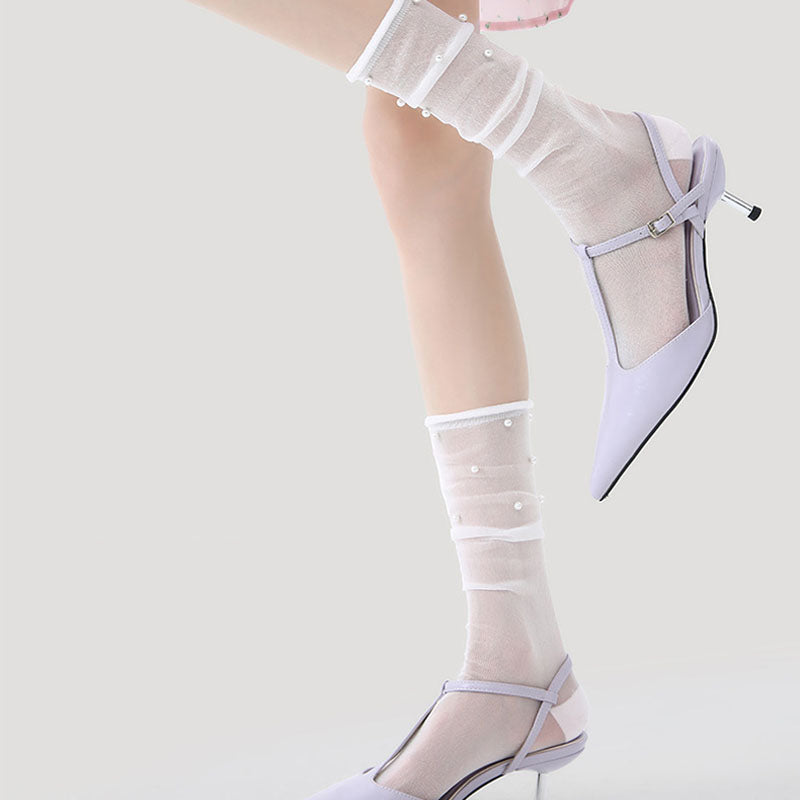 Minimalist Pearl Crew Socks - DippedShop Wholesale - #0051