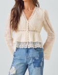 Elegant Lace V-Neck Top - DippedShop Wholesale - #0755