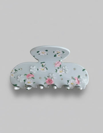 3D Flower Rhinestone Hair Claw - DippedShop Wholesale - #3555