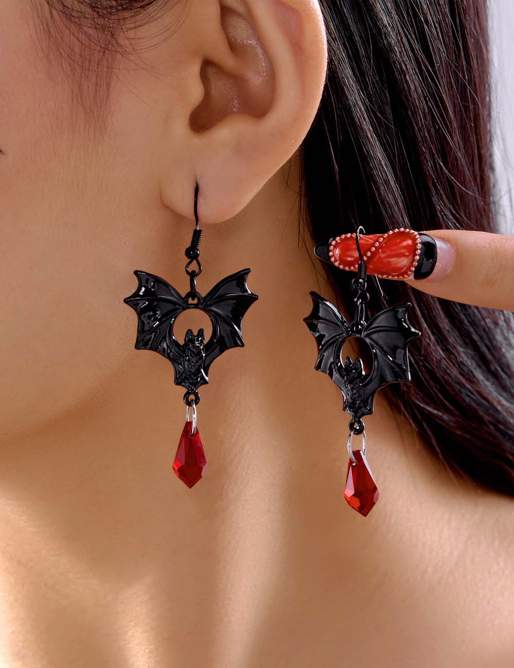 Vintage Gothic Bat Halloween Dangle Earrings DP25G514