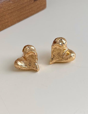 Valentine's Day Irregular Molten Heart Stud Earrings DP25F915