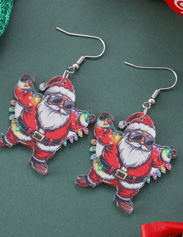 Christmas Quirky Santa Pendant Earrings DPJE1915